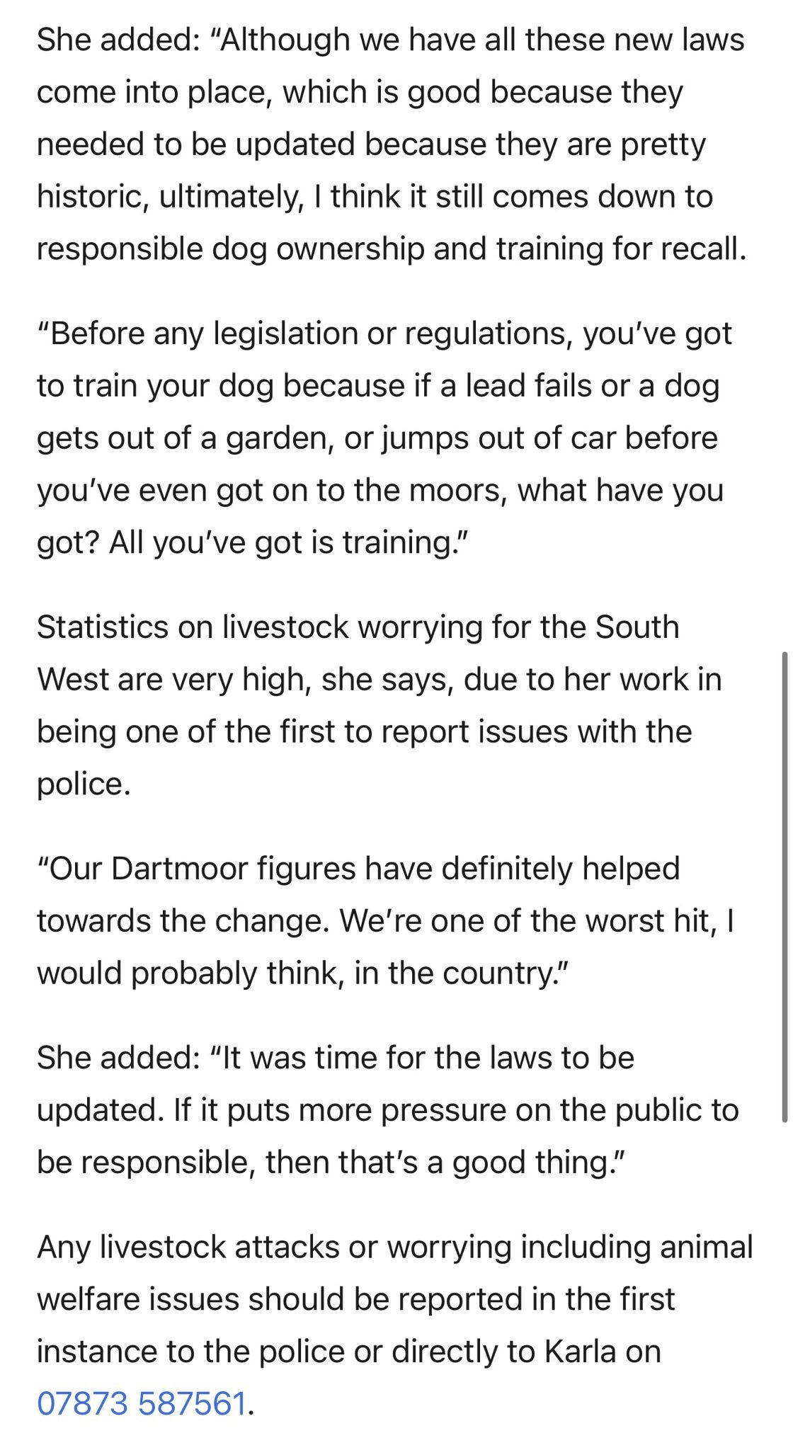 Karla McKechnie article — quotes and conclusion